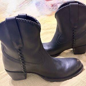 Elegant Black Leather Ankle Booties